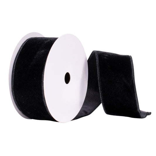 Vickerman 2.5" x 10 Yards Black Velvet Ribbon