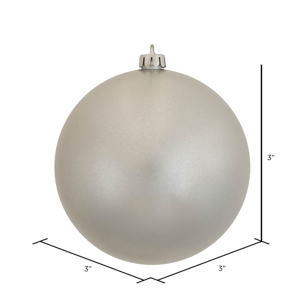 Vickerman 3" Silver Candy Ball Ornament 12 per Bag