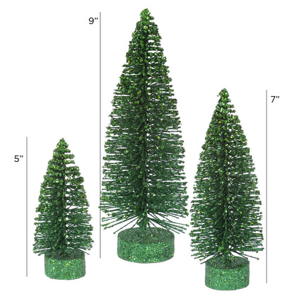 Vickerman 5"/7"/9" Emerald Glitter Oval Artificial Christmas Tree Unlit