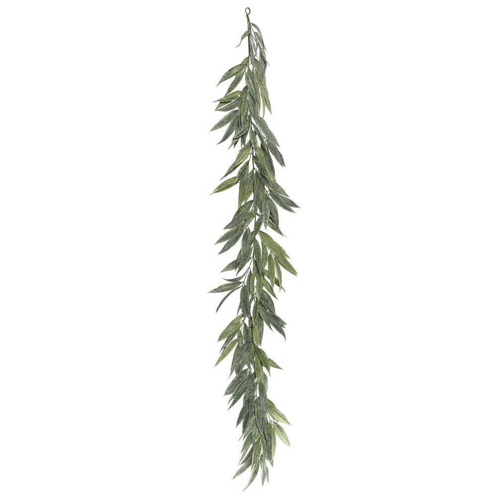 Vickerman 6' Artificial Green Muddy White Willow Garland.