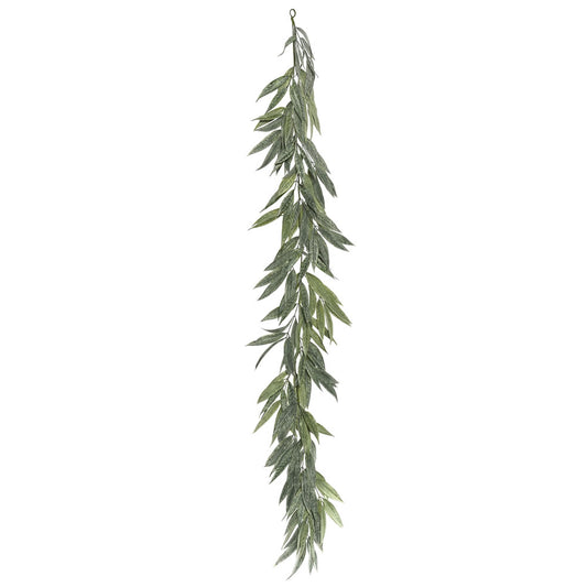 Vickerman 6' Artificial Green Muddy White Willow Garland.