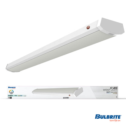 Bulbrite 773506 4 ft. 3000K LED Dimmable Wraparound Light W/ Battery Backup (120-277v), 5300 Lumens, White