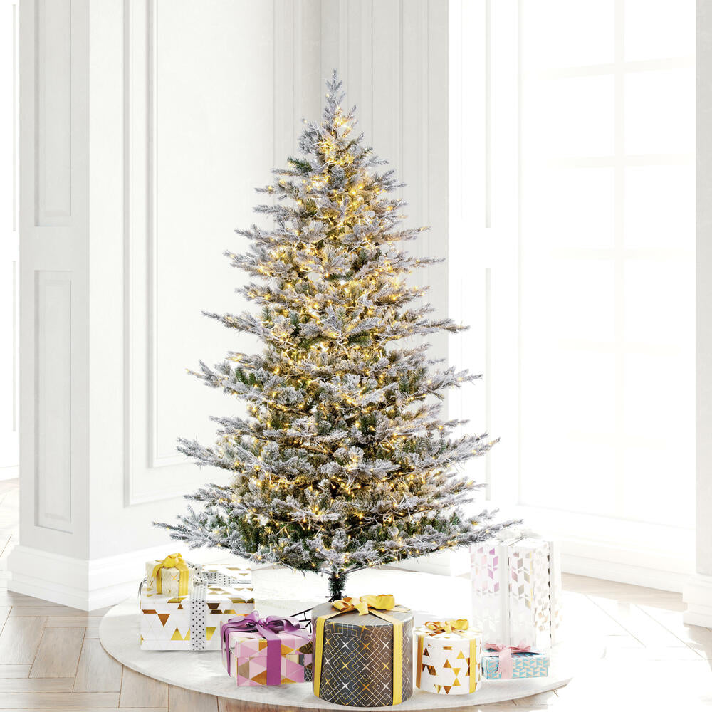 Vickerman 6.5' x 54" Flocked Kiana Artificial Christmas Tree 3mm LED Color Changing Lights