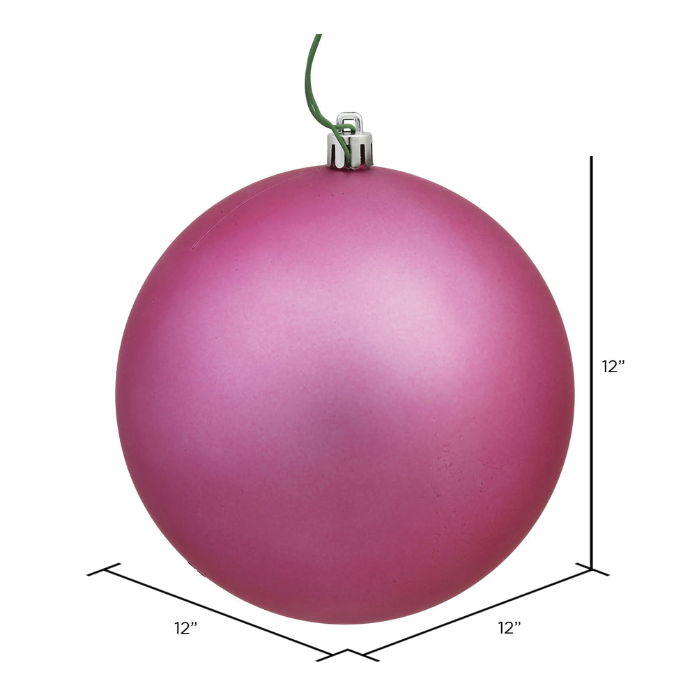 Vickerman 12" Mauve Matte Ball Ornament