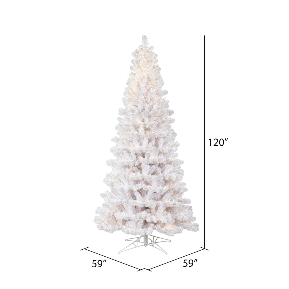 Vickerman 10' x 59" White Artificial Christmas Tree Warm White 8 function 3MM LED Lights