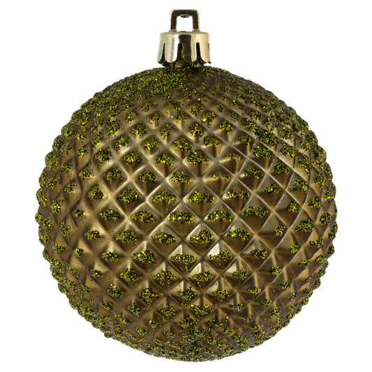 Vickerman 2.75" Olive Durian Glitter Ball Ornament 12 per Bag