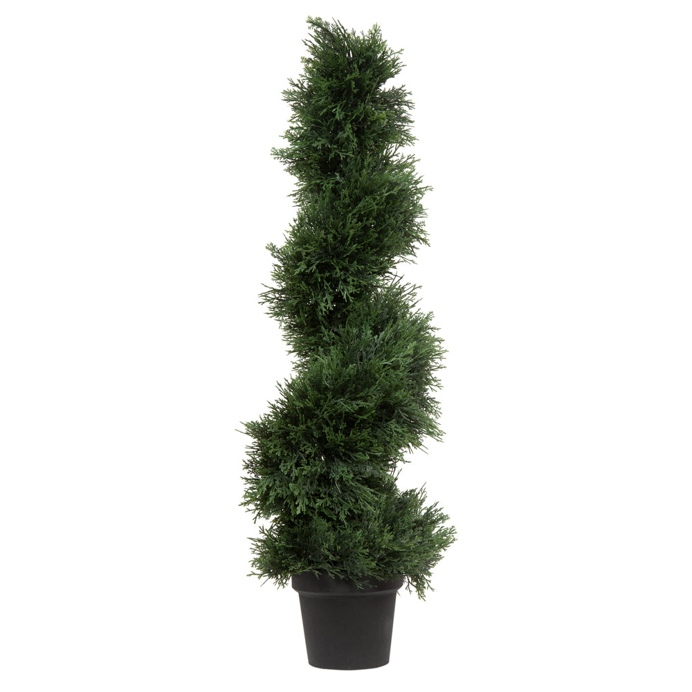 Vickerman 3' Artificial Potted Green Cedar Spiral Tree.