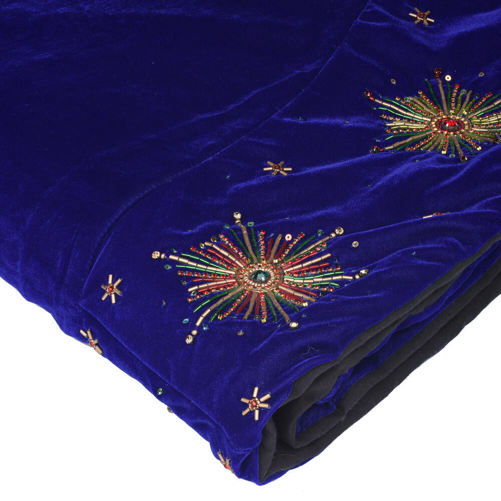 Vickerman 52" Royal Blue Starburst Christmas Tree Skirt