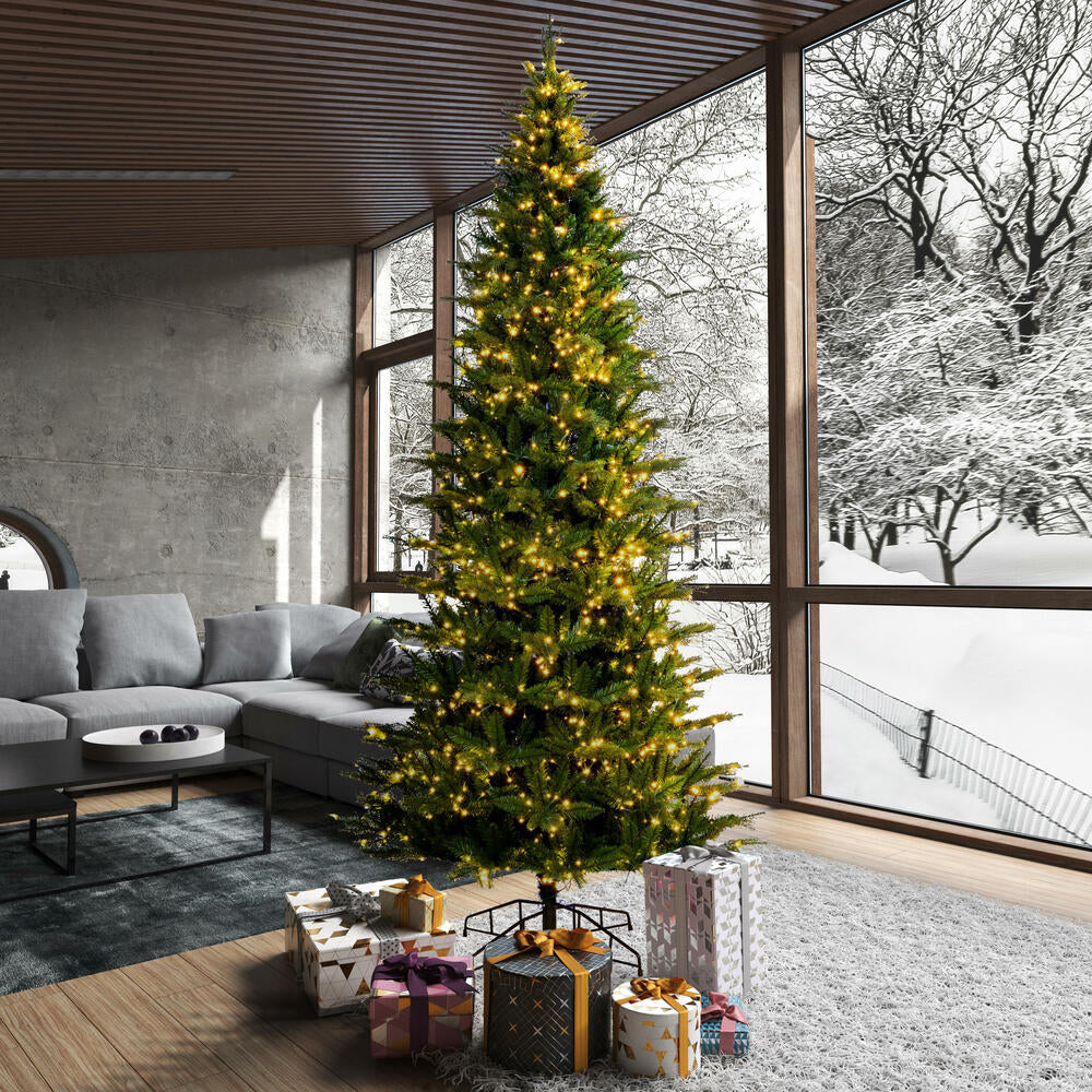 Vickerman 9' x 52" Balsam Spruce Slim Artificial Christmas Tree 3mm LED Color Changing Lights