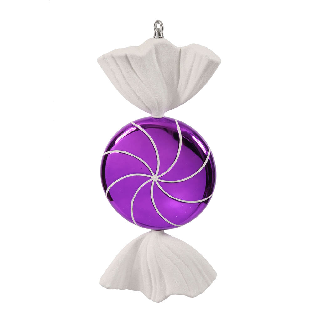 Vickerman 18.5" Purple-White Swirl Candy Christmas Ornament