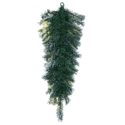 Vickerman 36" Frosted Glacier Pine Artificial Pre-Lit Teardrop with 106 Realistic Frosted Mixed PVC Tips and 50 Dura-Lit® Warm White Mini Lights,