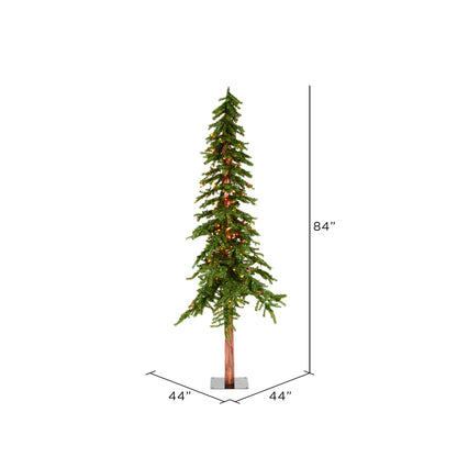 Vickerman 7' Natural Alpine Artificial Christmas Tree Multi-Colored Incandescent Lights