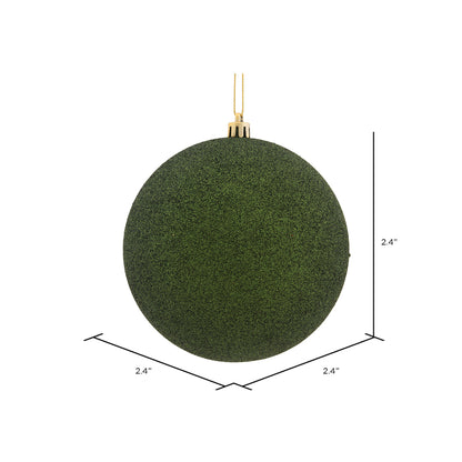 Vickerman 2.4" Moss Green Glitter Ball Ornament 24 per Bag