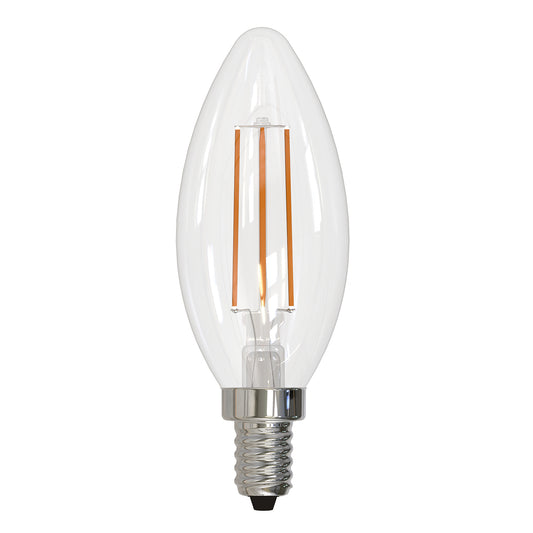 Bulbrite 4 Watt Dimmable Clear Filament B11 Candelabra (E12) LED Bulb - 350 Lumens, 2700K, and 90 CRI