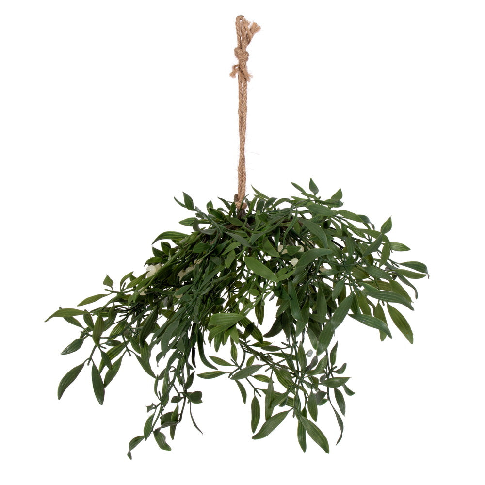 Vickerman 18" Green Artificial Mistletoe with Rope Hanger 2 per bag.
