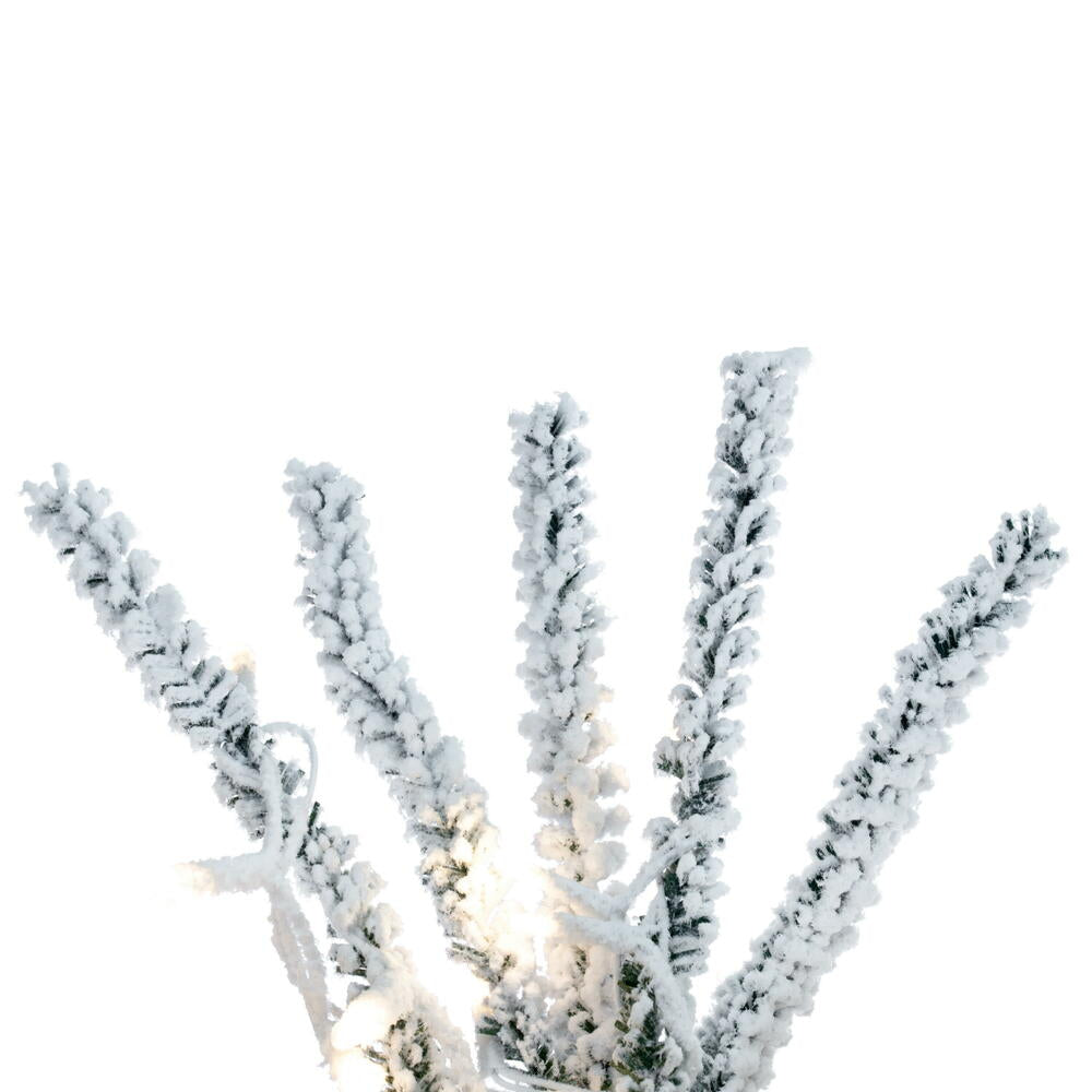 Vickerman 9' x 14" Flocked Pistol Pine Garland with Warm White LED Lights.