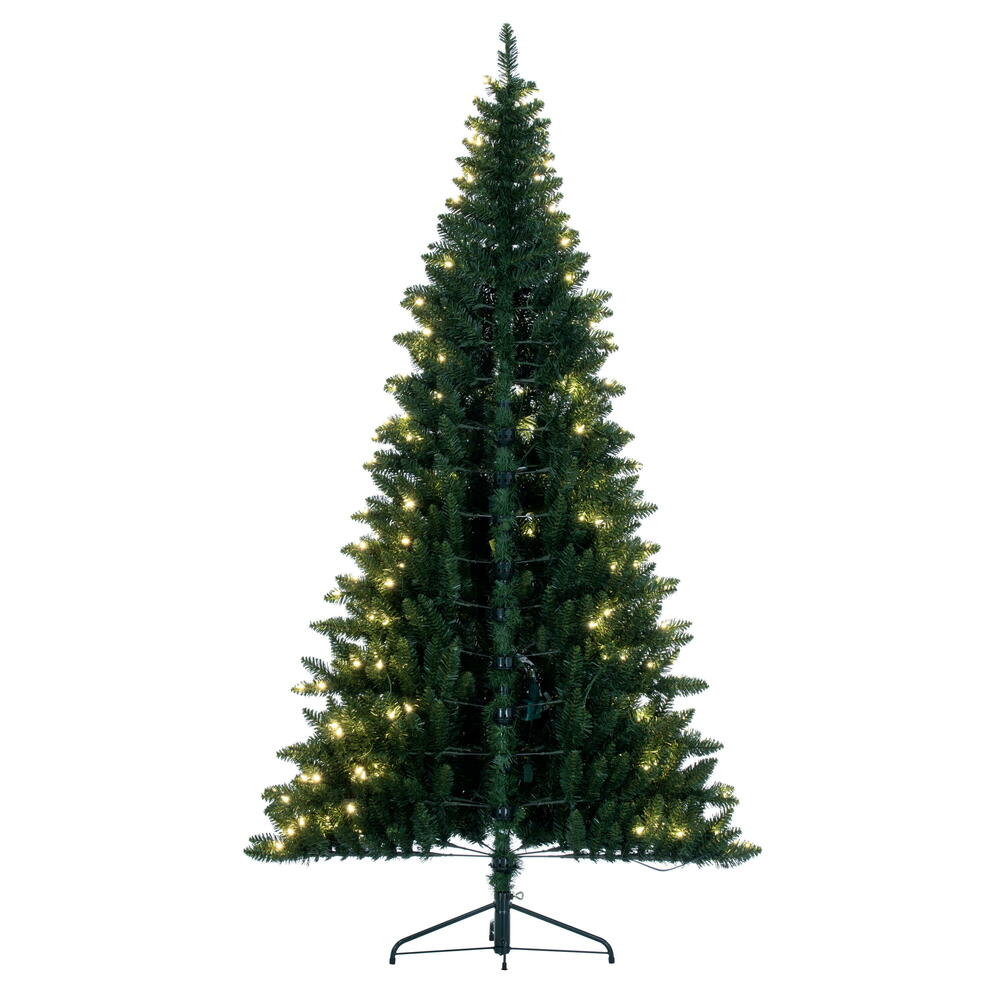 Vickerman 7.5' x 50" Chapel Pine Artificial Christmas Half Tree Warm White Dura-lit LED Lights