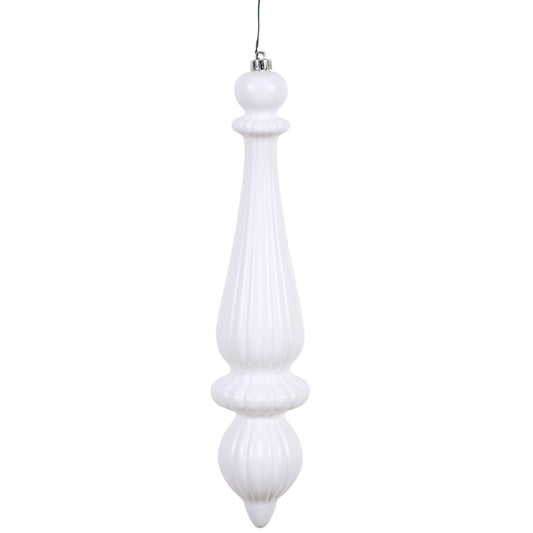 Vickerman 14" White Matte Finial Drop Ornament Pack of 2