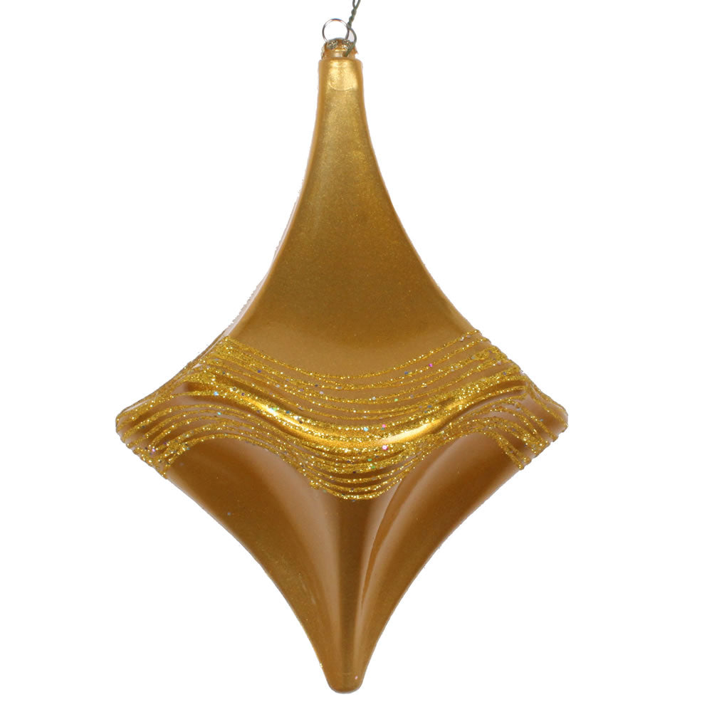Vickerman 8" Honey Gold Candy Glitter Drop Christmas Ornament