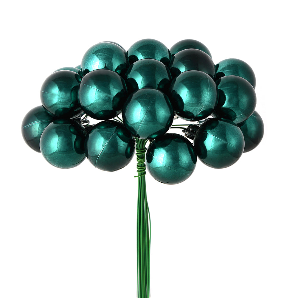 Vickerman 6" Sea Blue Shiny Ball Pick. This shiny ball pick features 24 ornaments. Each measures 1 inch.