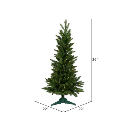 Vickerman 36" Fraser Fir Artificial Christmas Tree Clear Dura-lit Lights