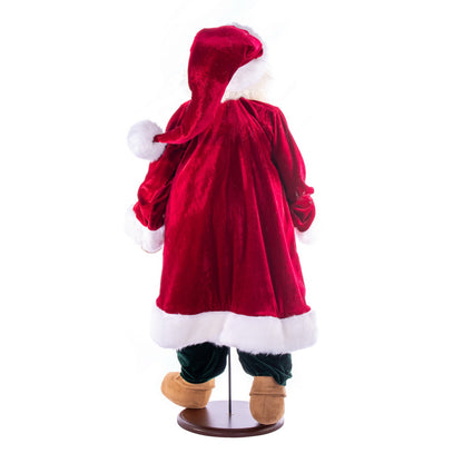 Vickerman 36" Red Plaid Velvet Santa Doll with Stand. This santa has glasses stand is removeable.