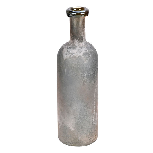 Vickerman 16" Slate Gray Glass Bottle. Tie earth tones into your modern décor with this slate gray accent piece. Pair this bottle with your favorite faux floral for the perfect finishing touch. Each vase is slightly unique because each piece is hand blown