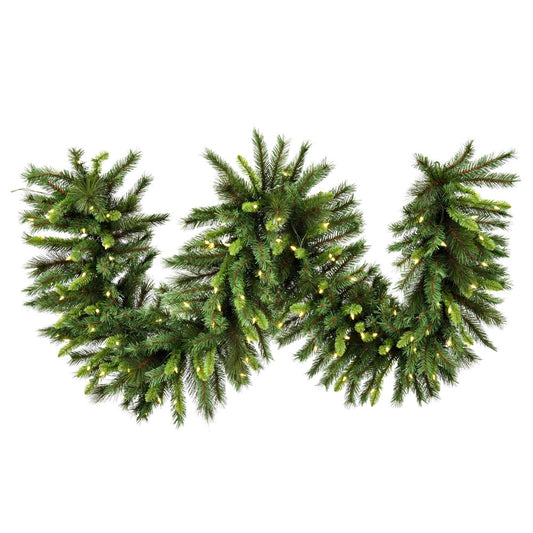 Vickerman 50' x 14" Bangor Mixed Pine Artificial Christmas Warm White LED Mini Lights.
