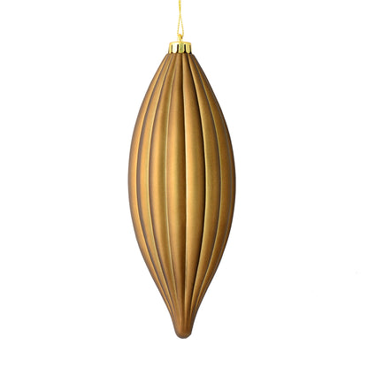 Vickerman 8" Mocha Matte Line Finial Ornament Pack of 4