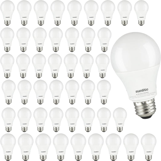 Sunlite LED Household A19 Light Bulb, 15 Watts (100W Equivalent), 1500 Lumens, 120 Volts, Non-Dimmable, Medium E26 Base, RoHS, ETL Listed, 4000K Cool White, 48 Pack