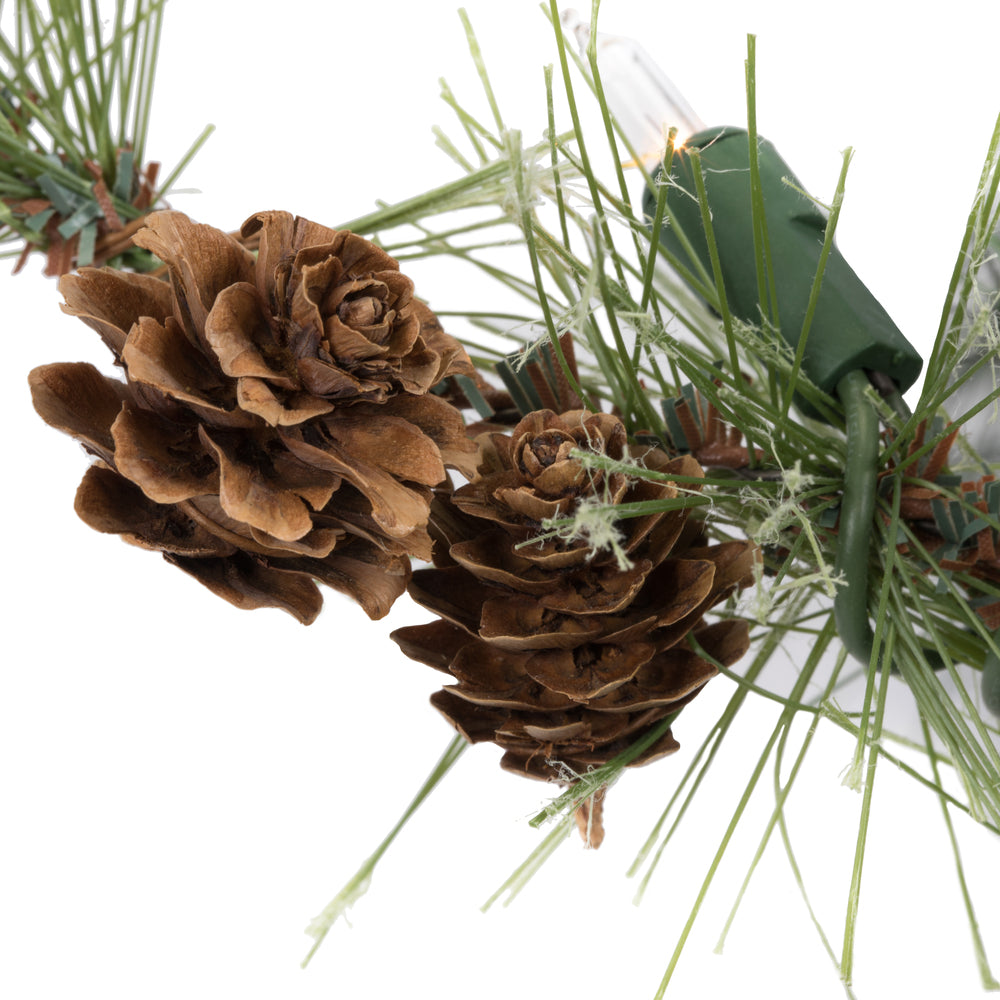 Vickerman 9' Mixed Country Pine Artificial Christmas Garland Clear Dura-lit Incandescent Lights