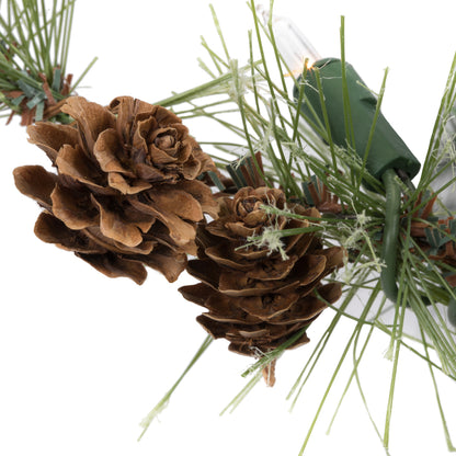 Vickerman 9' Mixed Country Pine Artificial Christmas Garland Clear Dura-lit Incandescent Lights