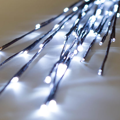 Vickerman 60 Cool White Wide Angle LED Twig Light Set on Brown Wire Pack of 3