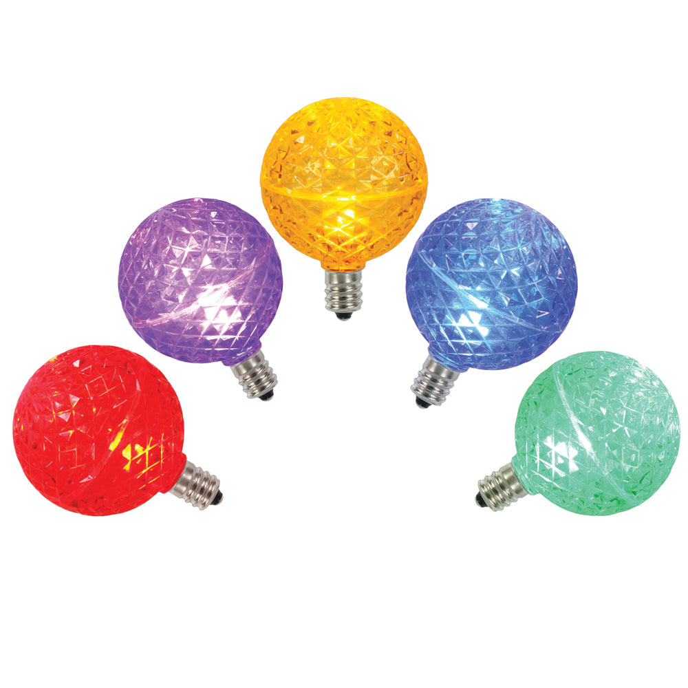 Vickerman Multi-Colored Faceted G50 LED Replacement Bulb, 5 per Bag