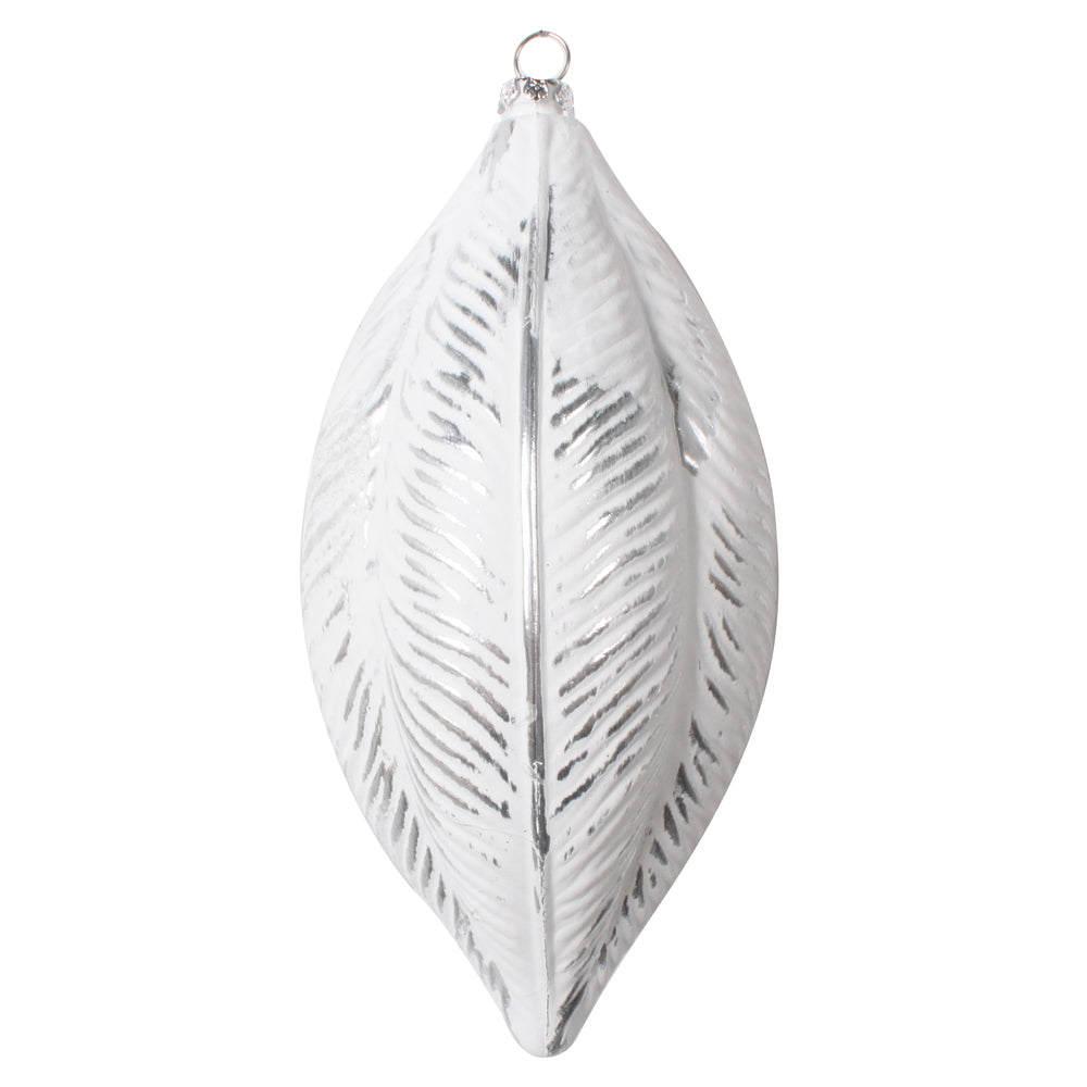 Vickerman 6" Silver Brushed Feather Christmas Ornament Set of 3
