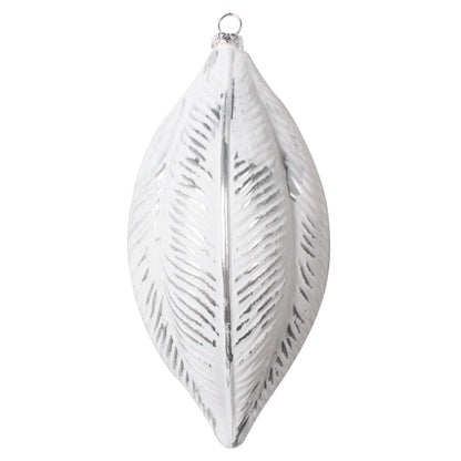 Vickerman 6" Silver Brushed Feather Christmas Ornament Set of 3