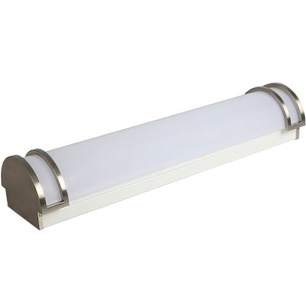 Euri Lighting EIN-VL19FR-3000E Residential LED 15/20/25 Watt 2ft. Vanity Light 3 Color and 3 Wattage Selectable Dimmable, Brushed Nickel Double Rings Frosted Lens