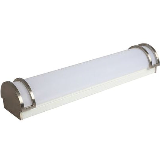 Euri Lighting EIN-VL19FR-3000E Residential LED 15/20/25 Watt 2ft. Vanity Light 3 Color and 3 Wattage Selectable Dimmable, Brushed Nickel Double Rings Frosted Lens