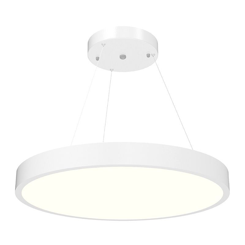 Westgate  LED Architechtural 24In Round Suspended MCTp 30/40/50W 3Cct 30/35/40K 10Ft, Commercial Indoor Lighting, 30W/40W/50W, 60 Lumens/W, 3000K/3500K/4000K, White Finish, 0~10V Dimmable