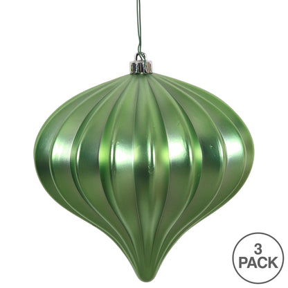 Vickerman 5.7" Celadon Matte Onion Christmas Ornament UV treated Set of 3