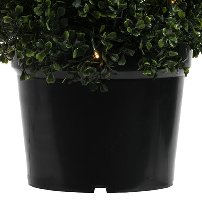 Vickerman 6' Potted Artificial Boxwood Cone with 200 Warm White LED Lghts.