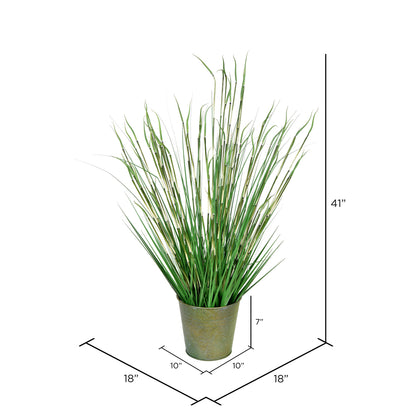 Vickerman 41" Artificial Potted Green Reed Grass.
