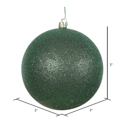 Vickerman 3" Emerald Glitter Ball Ornament 12 per Bag