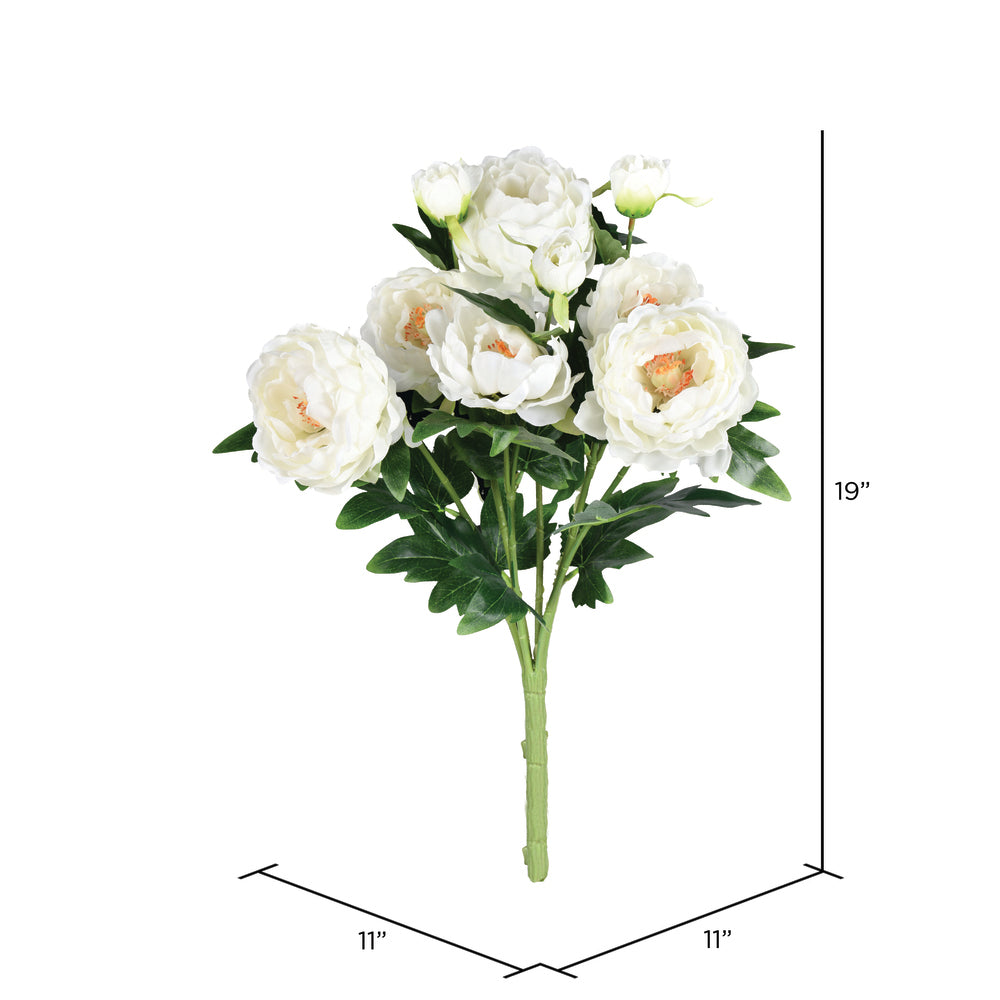Vickerman 19" Artificial White Peony Bush.