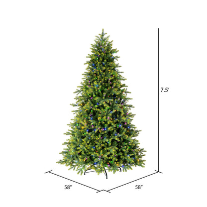 Vickerman 7.5' x 58" Jersey Fraser Fir Artificial Christmas Tree LED Color Changing Mini Lights