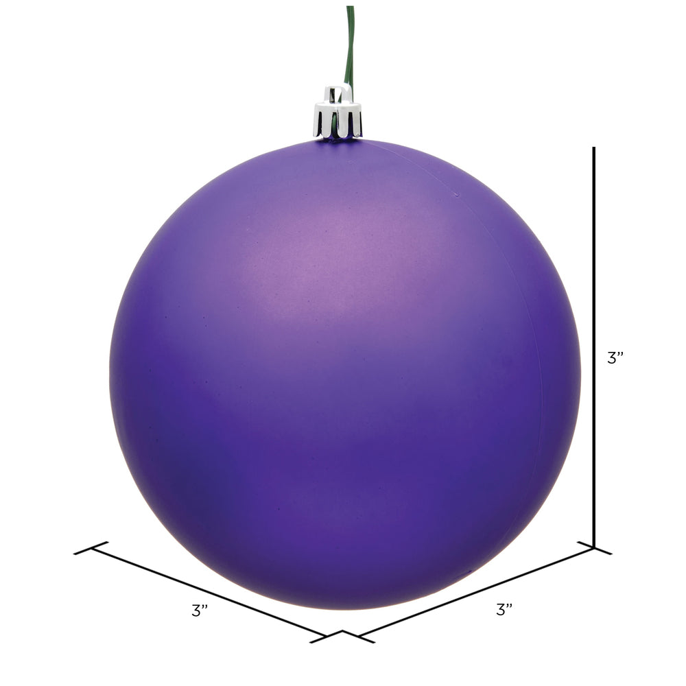 Vickerman 3" Purple Matte Ball Ornament 12 per Bag