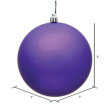 Vickerman 3" Purple Matte Ball Ornament 12 per Bag