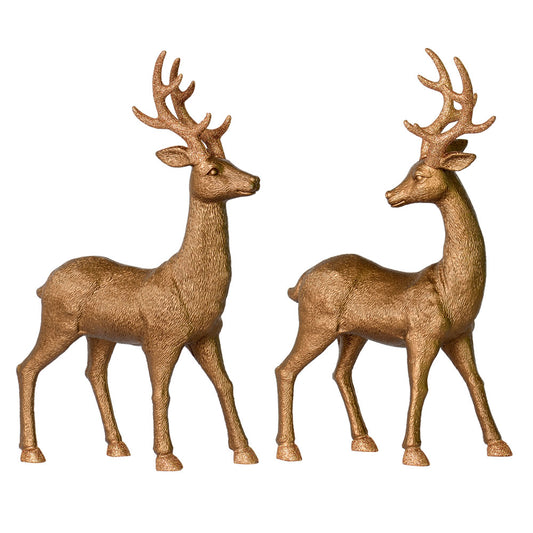 Vickerman 16.5" Mocha Deer Christmas Ornament Set