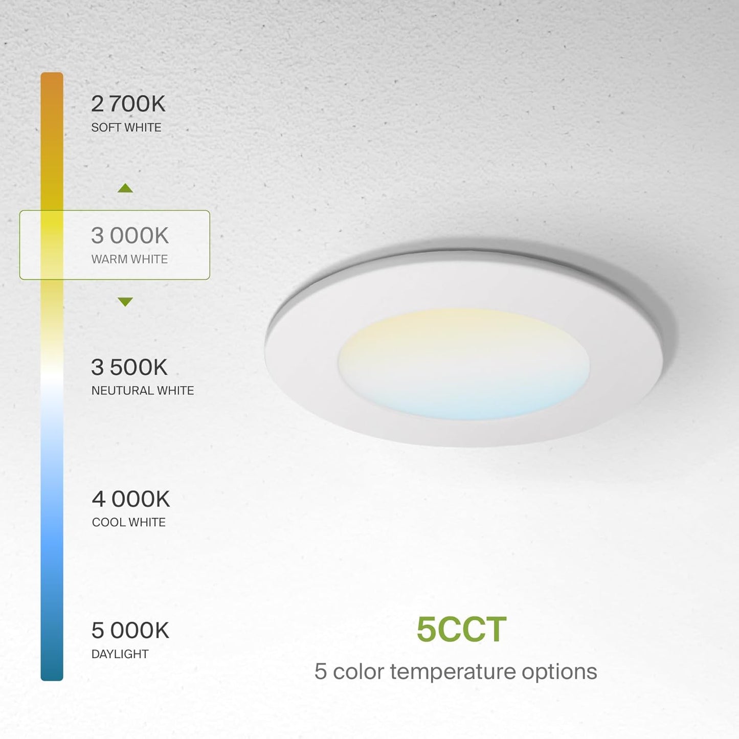ASD Lighting LED Recessed Mini Panel Fire Rated Round 4inch 12W 120V Triac 2700/3000/3500/4000/5000K White ETL Energy Star