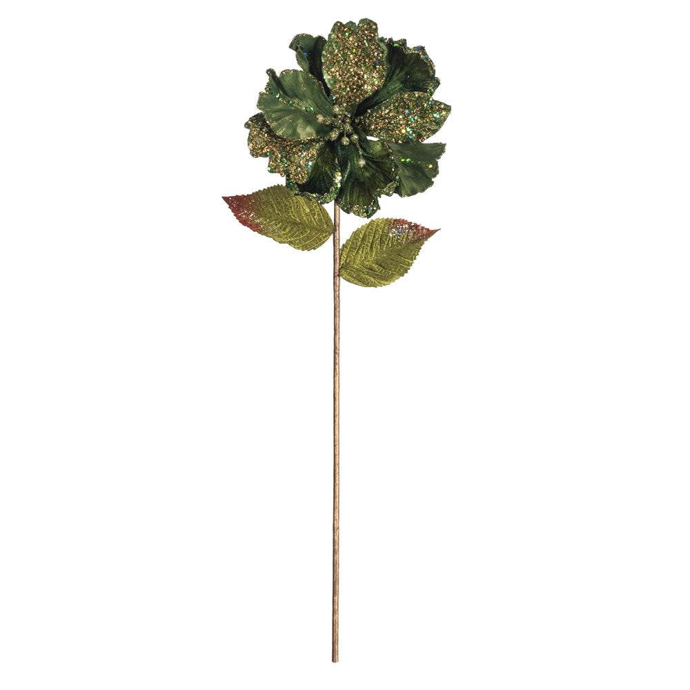 Vickerman 20" Green Mesh Pearl Amaryllis Artificial Christmas Stem Pack of 3